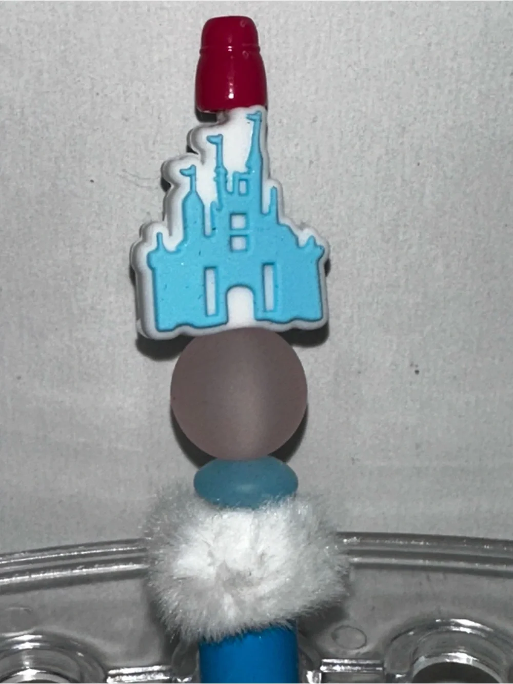 Blue Princess Castle-Themed Custom Pen